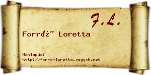 Forró Loretta névjegykártya